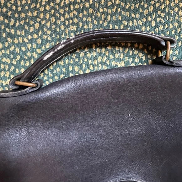 Coach Glovetanned Cowhide Leather Vintage Station Willis Satchel Bag Black - Picture 8 of 9